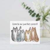 Uitnodiging voor concert Kat Kwartet Personalisere (Staand voorkant)