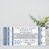 Uitnodiging voor concertkaart blauw (Staand voorkant)