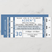 Uitnodiging voor concertkaart blauw (Voorkant / Achterkant)