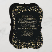 Uitnodiging voor Confetti en gouden bruiloft (Voorkant / Achterkant)