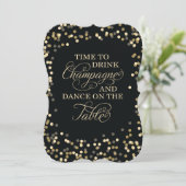 Uitnodiging voor Confetti en gouden bruiloft (Staand voorkant)