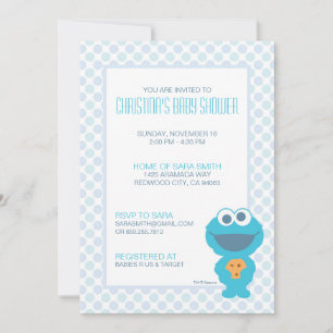 Uitnodiging voor Cookie Monster Baby Shower