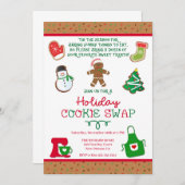 Uitnodiging voor Cookie Swap-feestje, Uitnodiging  (Voorkant / Achterkant)
