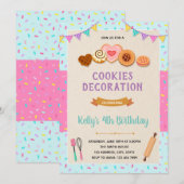 Uitnodiging voor cookies versieren feest (Voorkant / Achterkant)