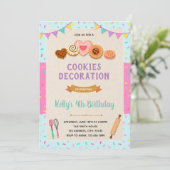 Uitnodiging voor cookies versierfeestje (Staand voorkant)