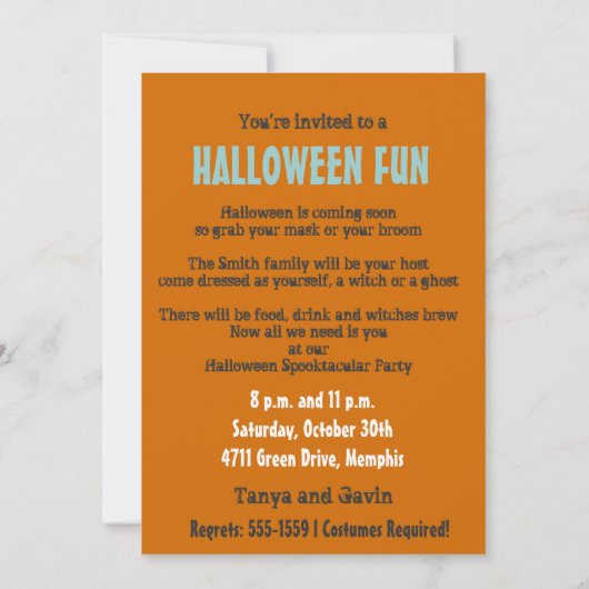 Uitnodiging voor Cool Retro Halloween Fun Grunge P (Achterkant)