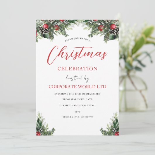 Uitnodiging voor Corporate Christmas Party (Staand voorkant)