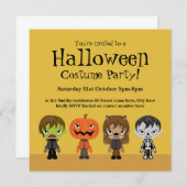 Uitnodiging voor Costume-partij Halloween (Voorkant / Achterkant)