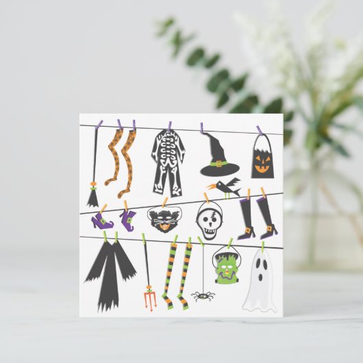 Uitnodiging voor Costume-partij Halloween (Staand voorkant)