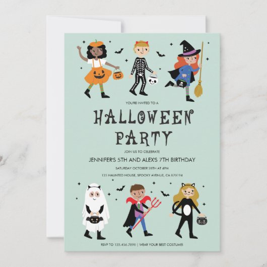 Uitnodiging voor Costume-partij Halloween (Voorkant)