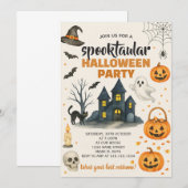 Uitnodiging voor Costume-partij Halloween (Voorkant / Achterkant)