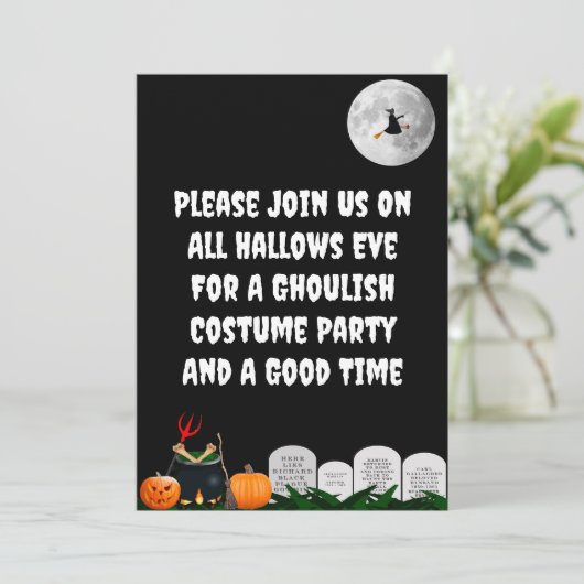 Uitnodiging voor Costume-partij Halloween (Staand voorkant)