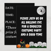 Uitnodiging voor Costume-partij Halloween (Voorkant / Achterkant)