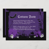 Uitnodiging voor Costume-partij Halloween (Voorkant / Achterkant)