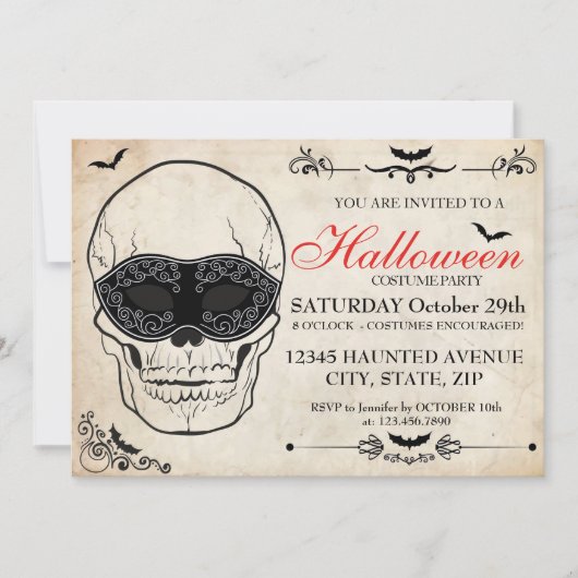 Uitnodiging voor Costume-partij Halloween (Voorkant)