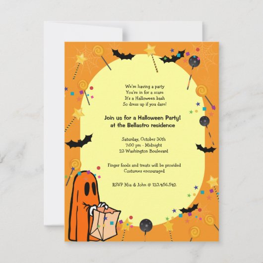 Uitnodiging voor Costume-partij Halloween (Voorkant)