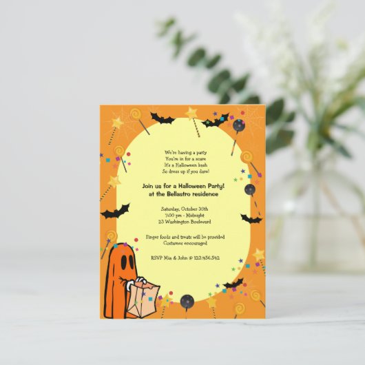 Uitnodiging voor Costume-partij Halloween (Staand voorkant)