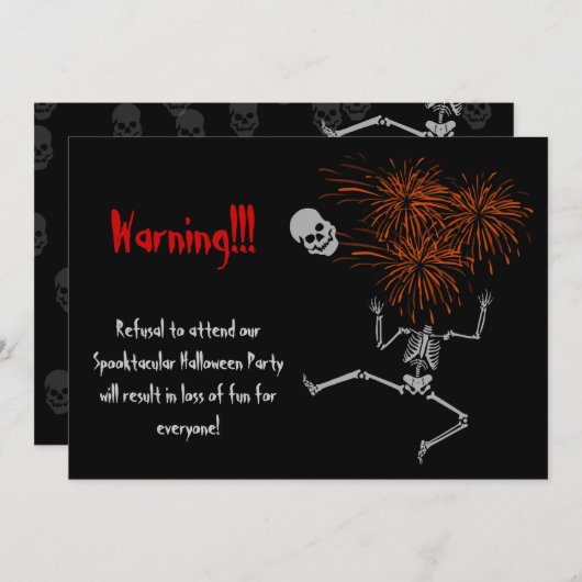 Uitnodiging voor Costume-partij Halloween (Voorkant / Achterkant)