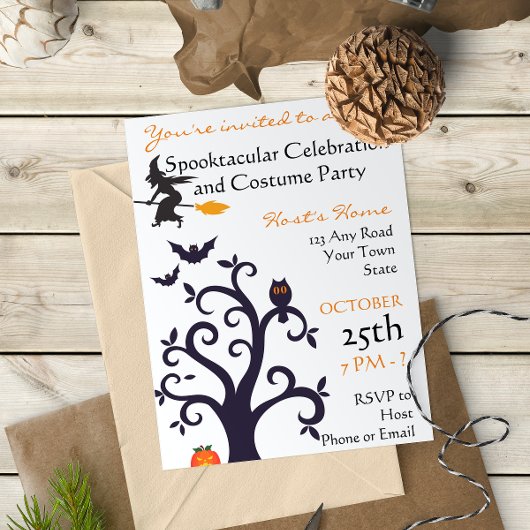 Uitnodiging voor Costume-partij Halloween