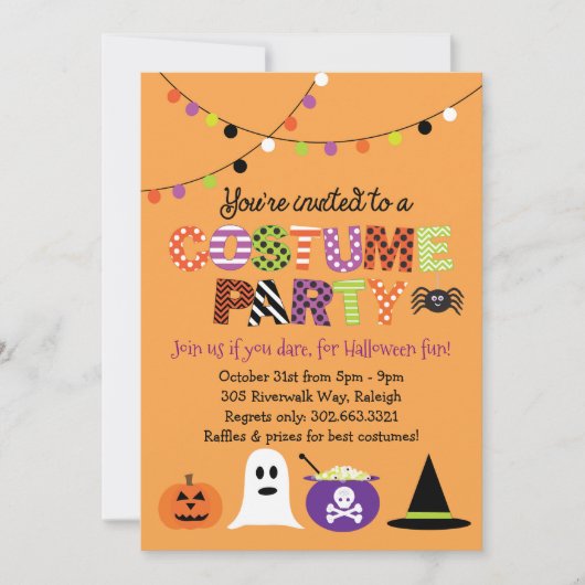 Uitnodiging voor Costume-partij Halloween (Voorkant)