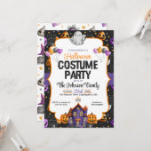 Uitnodiging voor Costume-partij Halloween (Voorkant / Achterkant in situ)