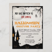 Uitnodiging voor Costume-partij Halloween (Voorkant / Achterkant)