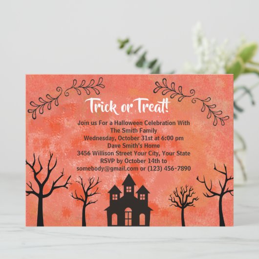 Uitnodiging voor Costume-partij Halloween (Staand voorkant)