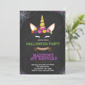 Uitnodiging voor costuum-eenhoorn (Staand voorkant)