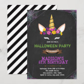 Uitnodiging voor costuum-eenhoorn (Voorkant / Achterkant)