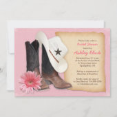 Uitnodiging voor Country Bridal Shower | Cowboy Co (Voorkant)