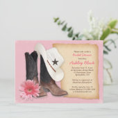 Uitnodiging voor Country Bridal Shower | Cowboy Co (Staand voorkant)