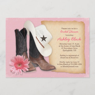 Uitnodiging voor Country Bridal Shower   Cowboy Co