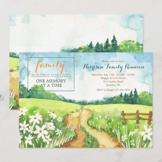 Uitnodiging voor Country Road Family Reunion (Voorkant / Achterkant)