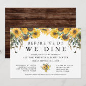 Uitnodiging voor Country Sunflower Probediner (Voorkant / Achterkant)