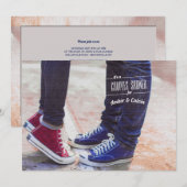 Uitnodiging voor couples shower met sneakers en bl (Voorkant / Achterkant)
