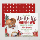 Uitnodiging voor Cowboy Christmas, Country Hoedown (Voorkant / Achterkant)