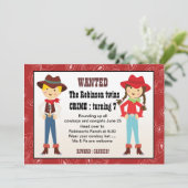 uitnodiging voor cowboy en cowgirl (Staand voorkant)