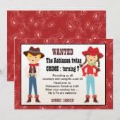 uitnodiging voor cowboy en cowgirl (Voorkant / Achterkant)