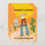 Uitnodiging voor cowboy kind (Voorkant / Achterkant)