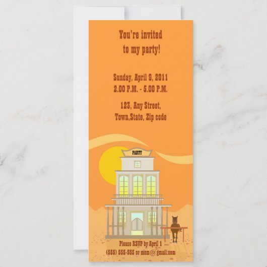 Uitnodiging voor cowboy kind (Achterkant)