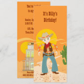 Uitnodiging voor cowboy kind (Voorkant / Achterkant)