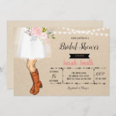 Uitnodiging voor cowboylaarzen bruidsmeisjes lunch (Voorkant / Achterkant)