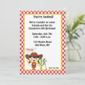 uitnodiging voor Cowgirl Birthday (Staand voorkant)