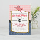uitnodiging voor Cowgirl Birthday (Staand voorkant)