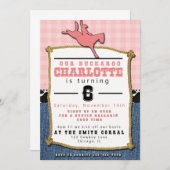 uitnodiging voor Cowgirl Birthday (Voorkant / Achterkant)