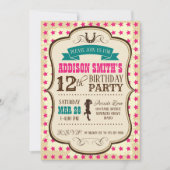 uitnodiging voor Cowgirl Birthday (Voorkant)