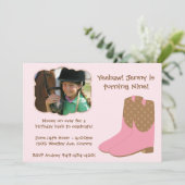 uitnodiging voor Cowgirl Birthday (Staand voorkant)