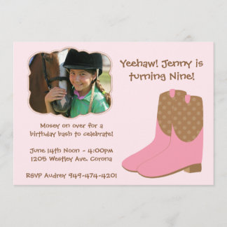 uitnodiging voor Cowgirl Birthday