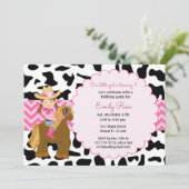 uitnodiging voor Cowgirl Birthday (Staand voorkant)