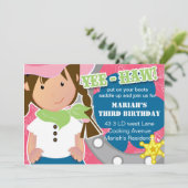 uitnodiging voor Cowgirl Birthday (Staand voorkant)